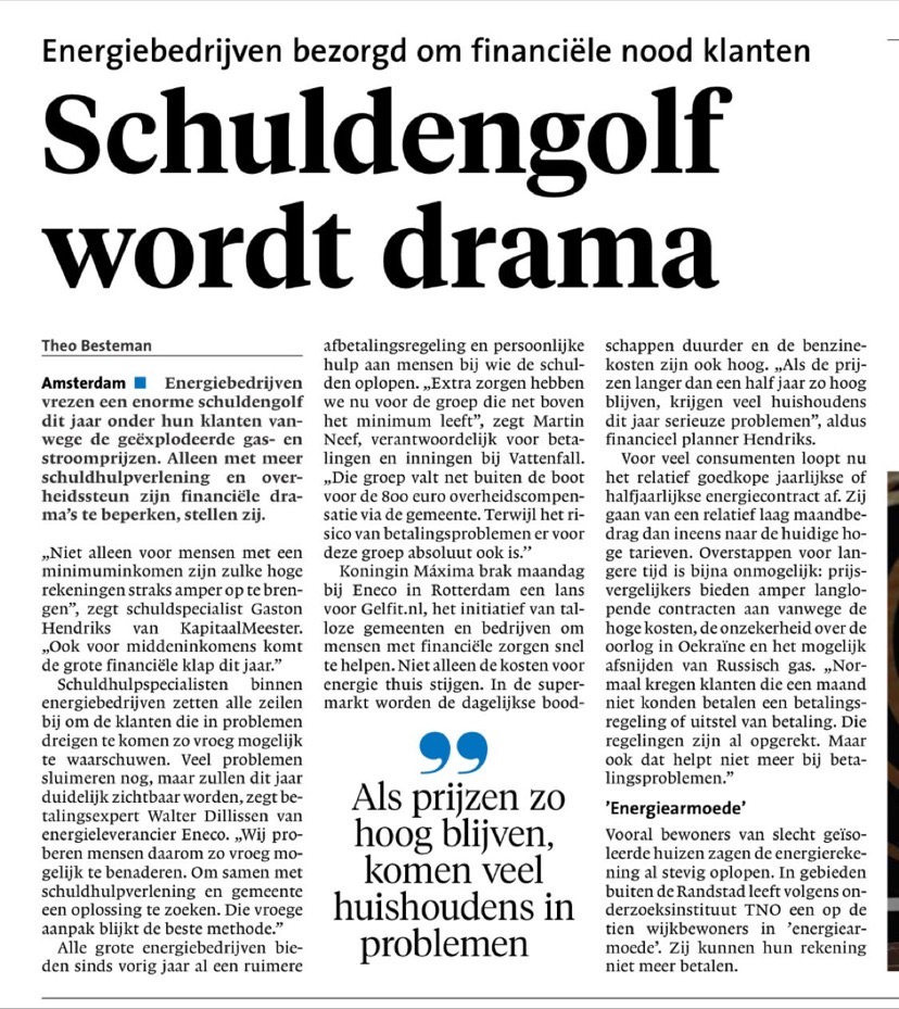 schuldengolf wordt drama